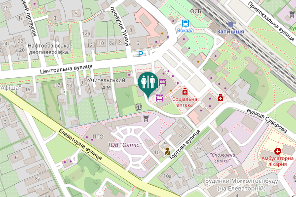 Map showing location of Tsentralna Street 1 Toilet