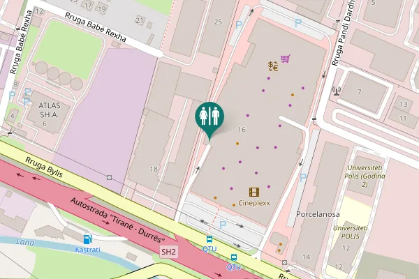 Map showing location of Rruga Bylis 16 Toilet