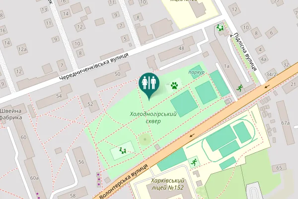 Map showing location of Volunteer Street 50 Toilet