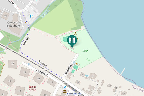 Map showing location of Müligässli Toilet