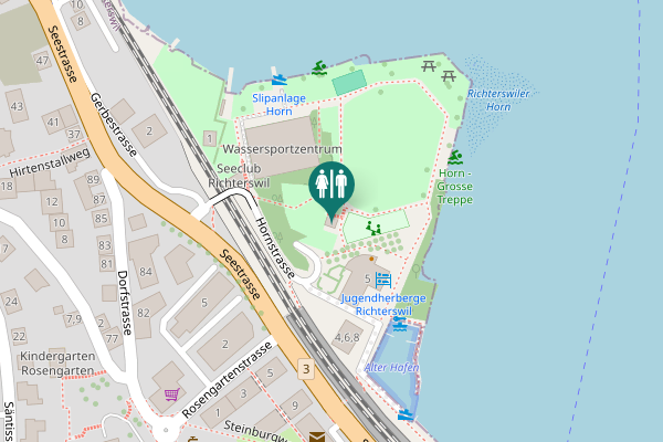 Map showing location of Hornstrasse 5 Toilet