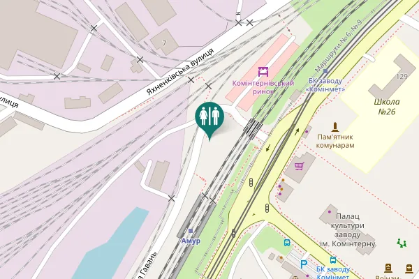 Map showing location of вулиця Задніпровська Гавань Toilet