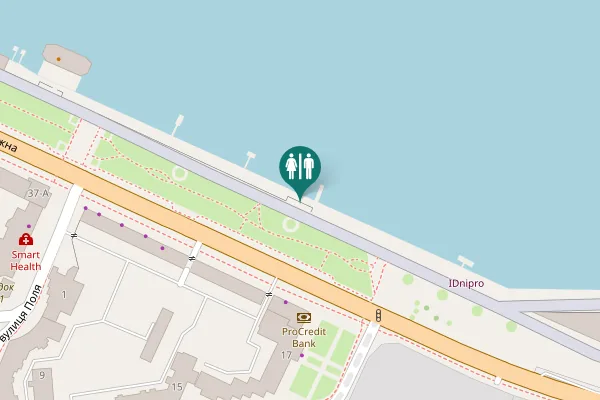 Map showing location of Dnipro Toilet