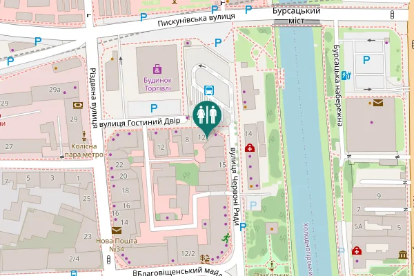 Map showing location of вулиця Гостиний Двір 12 Toilet