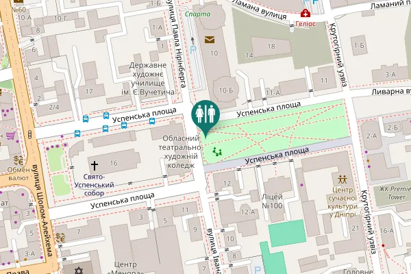Map showing location of Uspenska Square 16 Toilet