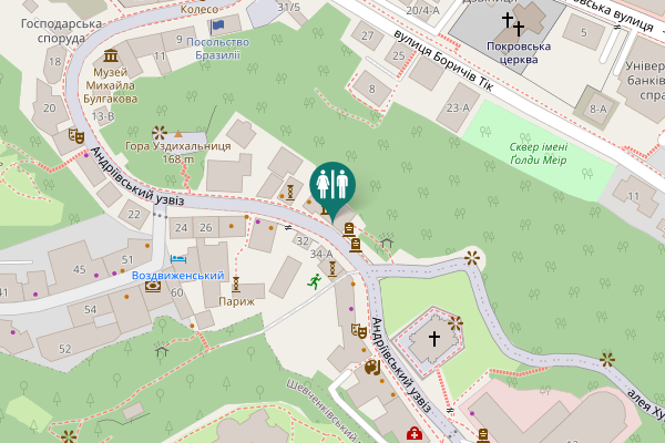 Map showing location of Andriivskyi Descent 21 Toilet