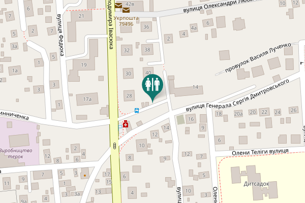 Map showing location of вулиця Генерала Сергія Дмитровського 12 Toilet
