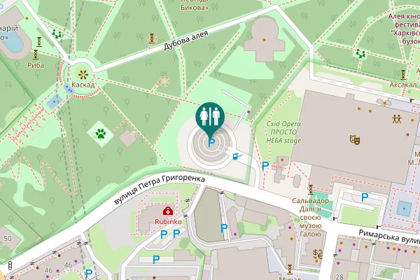 Map showing location of Rymarska Street 23в Toilet