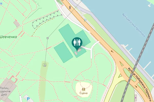 Map showing location of Sicheslavska Naberezhna Street Toilet