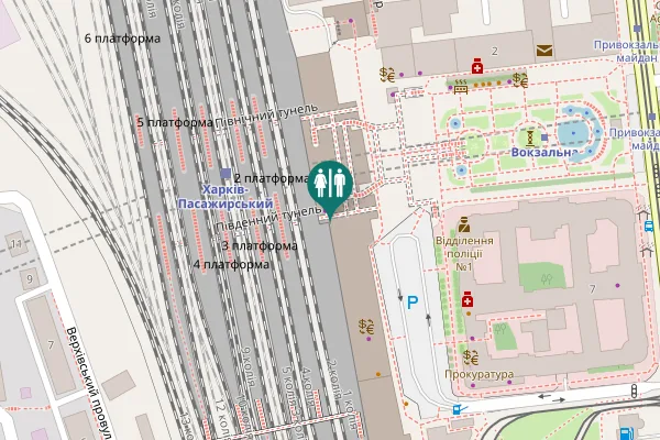 Map showing location of Привокзальний майдан 1 Toilet