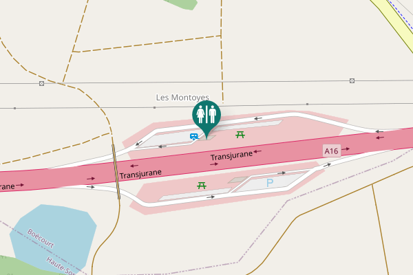 Map showing location of Transjurane Toilet