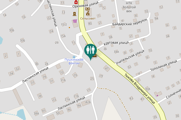 Map showing location of Ласпинская улица 27 Toilet