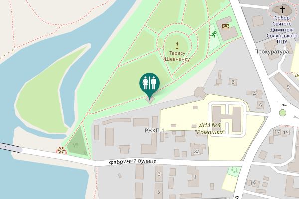 Map showing location of Fabrychna Street 2 Toilet