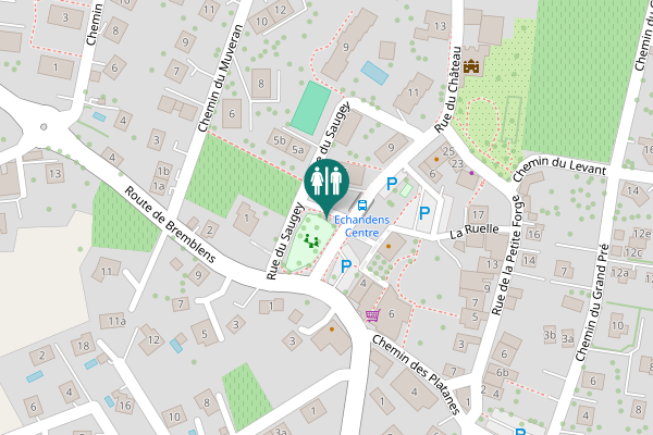 Map showing location of Place du Saugey 8 Toilet
