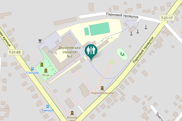 Map showing location of Sumskiy Shlyah Street 79в Toilet