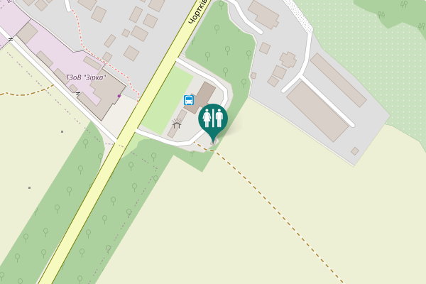 Map showing location of Chortkivska Street Toilet