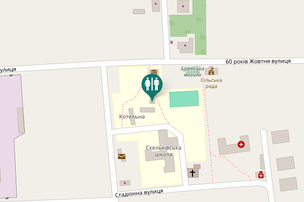 Map showing location of Skelky Toilet