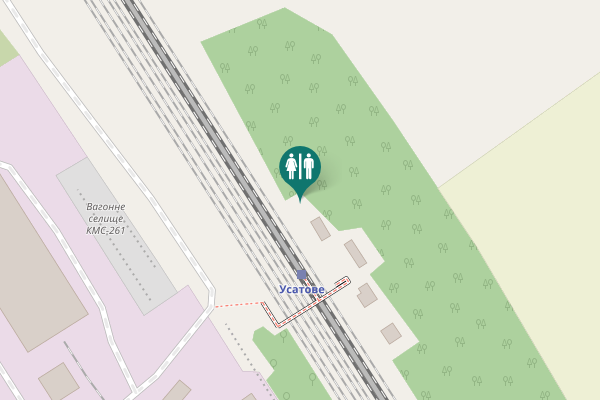 Map showing location of Zaliznychnykiv Street 14 Toilet