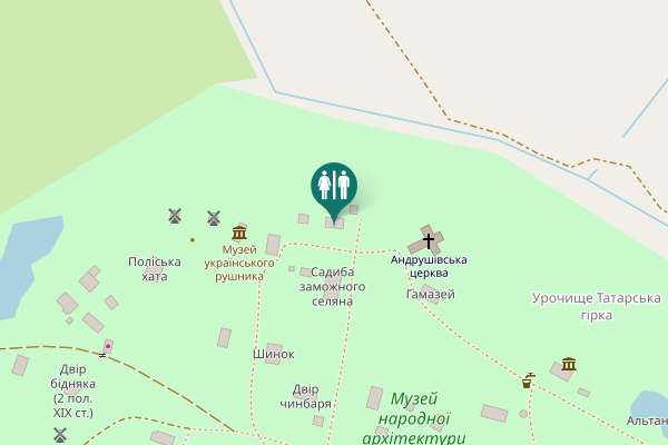 Map showing location of Pereiaslav Toilet