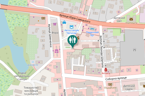 Map showing location of вулиця Шевченка 5 Toilet