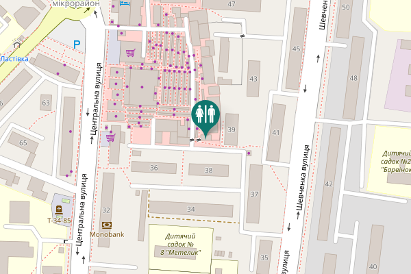 Map showing location of Центральна вулиця 38 Toilet