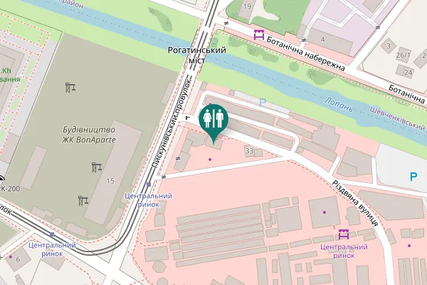 Map showing location of Rizdviana Street 33 Toilet