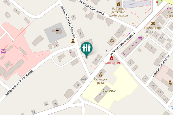 Map showing location of вулиця Сестер Мешко 5 Toilet