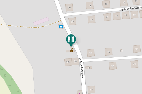 Map showing location of вулиця Гагаріна 20 Toilet