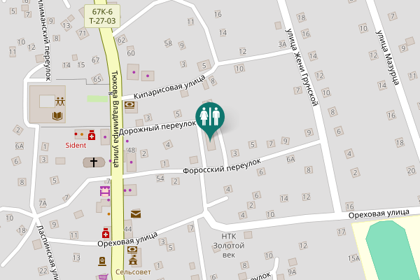 Map showing location of Дорожный переулок 7 Toilet