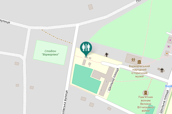 Map showing location of School area 1 Toilet