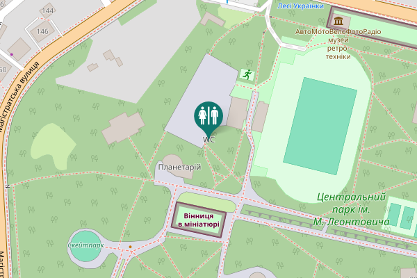 Map showing location of WC