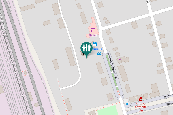Map showing location of вулиця Шевченка 47 Toilet