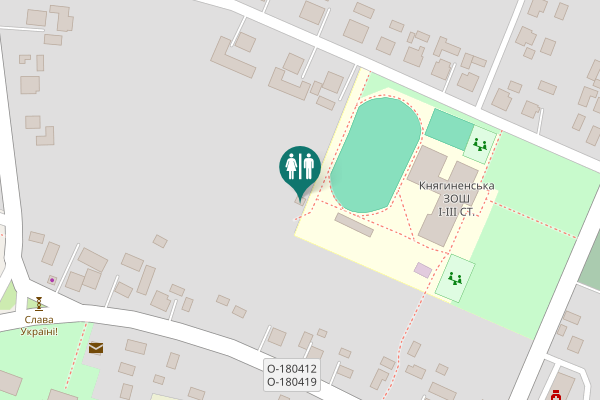 Map showing location of Kniahynyn Toilet