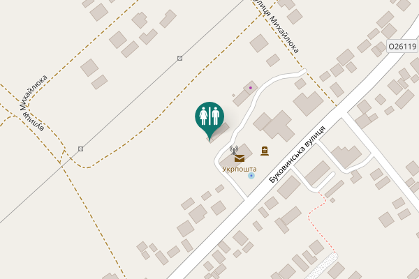 Map showing location of Буковинська вулиця Toilet