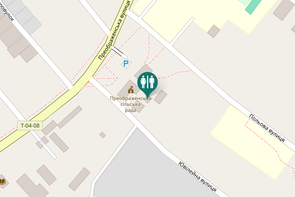 Map showing location of Ювілейна вулиця Toilet