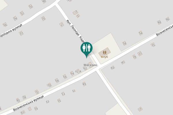 Map showing location of Вознесенська вулиця 60 Toilet