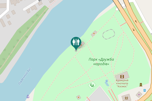 Map showing location of Mykhaila Hrushevskoho Street 32 Toilet