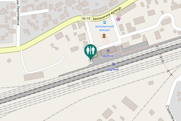 Map showing location of Dubno Toilet