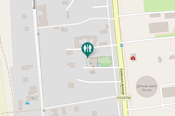 Map showing location of Azovska Street 28 Toilet