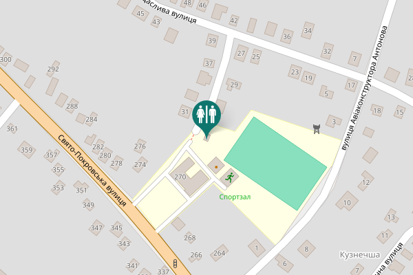 Map showing location of Novi Petrivtsi Toilet