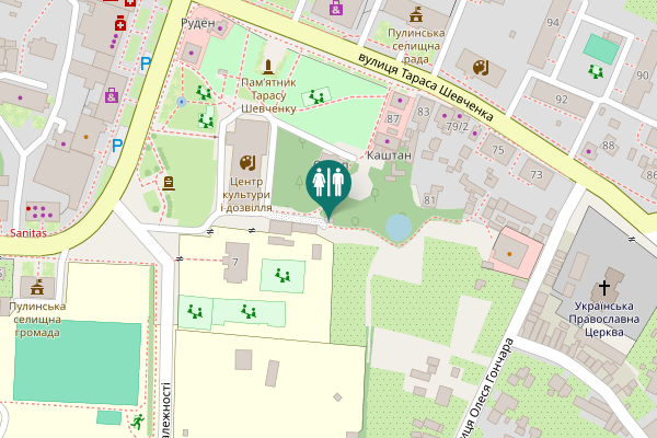 Map showing location of вулиця Шевченка 91 Toilet