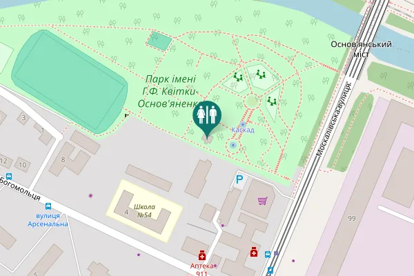 Map showing location of Akademika Bohomoltsya Street 2 Toilet