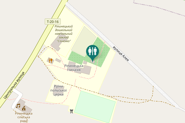 Map showing location of вулиця Алея Toilet