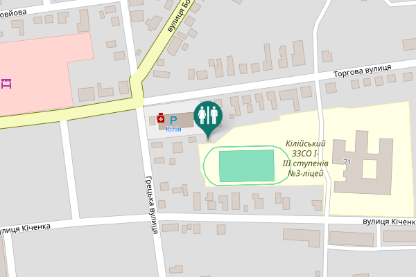 Map showing location of Torhova Street Toilet