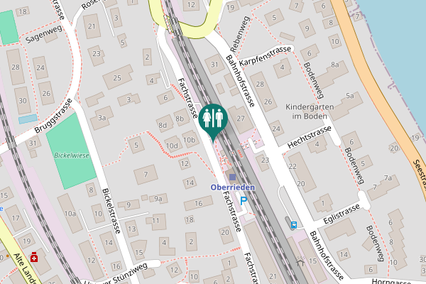 Map showing location of Fachstrasse 10a Toilet