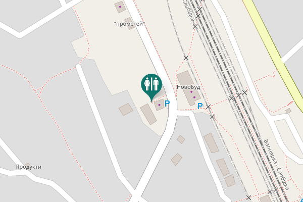 Map showing location of Kryzhopil Toilet