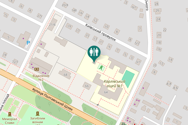 Map showing location of Poltavsky shlyakh Street 64 Toilet