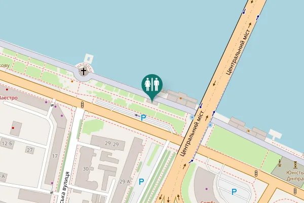 Map showing location of Dnipro Toilet