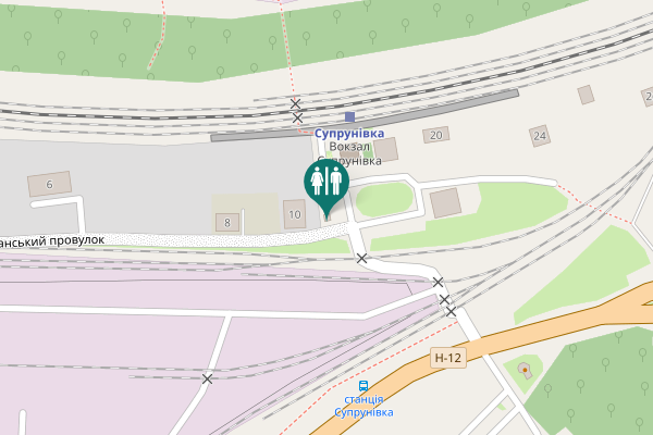 Map showing location of Polovchanskyi Lane 10 Toilet