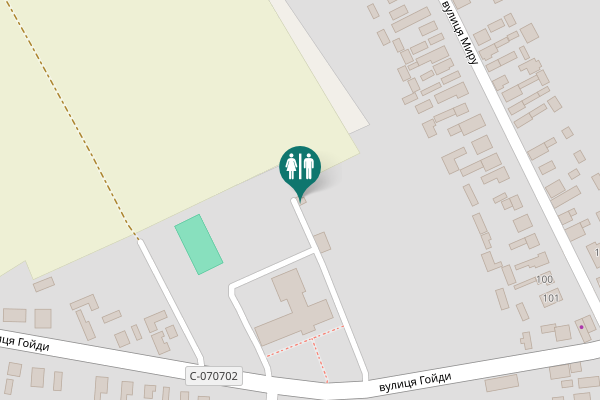 Map showing location of Hoidy street Toilet